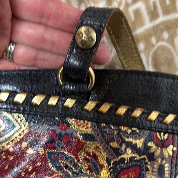 Patricia Nash Black and Red Satchel with Intricate Design - Picture 9 of 16